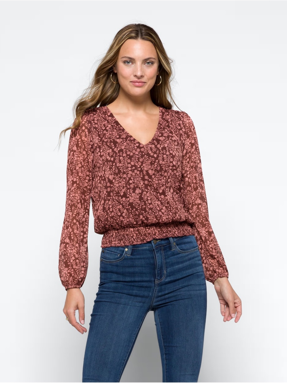 Ina Chiffon Smocked Bottom Blouse
